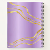 紫エレガントパーソナライズされた金ゴールドガーリーSketchbook ノートブック (裏面)