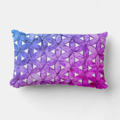 紫エレガントピンクのモザイクの花 ランバークッション (正面)