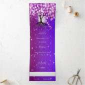 紫エレガントピンクハートリーフ結婚ツリー 三つ折り招待状 (内部)
