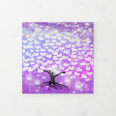 紫エレガントピンクハート結婚リーフの3つ折り 三つ折り招待状 (カバー)