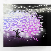 紫エレガントピンクハート結婚リーフの3つ折り 三つ折り招待状 (内部最初)