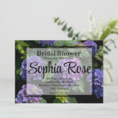 紫エレガントピンクフローラアジサイブライダルシャワー 招待状 (スタンド正面)