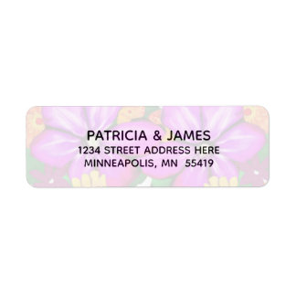 紫エレガントピンクフローラアドレス ラベル