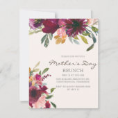 紫エレガントピンクフローラ台本の母の日 招待状 (正面)