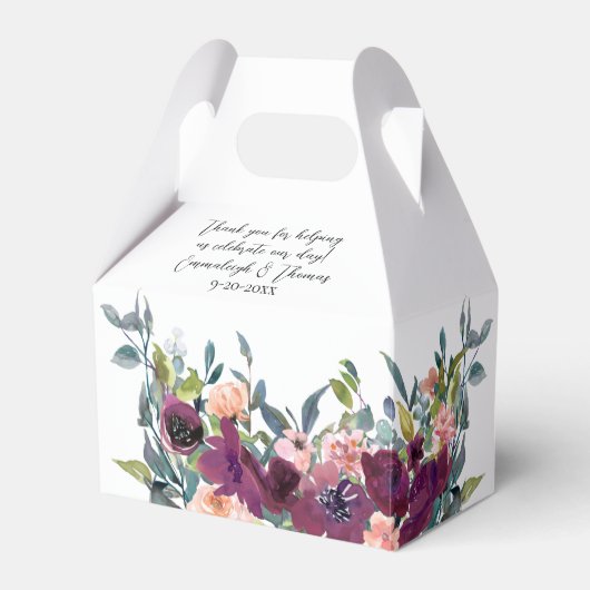 紫エレガントピンクフローラ結婚ズ フェイバーボックス (正面サイド)