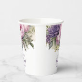 紫エレガントピンクフローラ50誕生日 紙コップ (左)