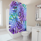 紫エレガントピンク熱帯葉パターン シャワーカーテン (インサイチュ)