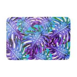 紫エレガントピンク熱帯葉パターン バスマット