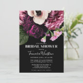 紫エレガントピンク白フローラブラックシャワー 招待状 (スタンド正面)