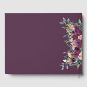 紫エレガントピンク魅力的フローラ結婚 ゲストブック (裏面)