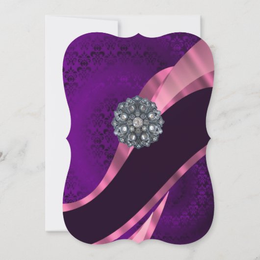 紫エレガントフォーマル結婚乳 招待状 (裏面)