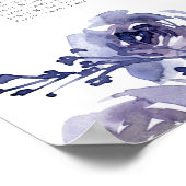 紫エレガントフローラバラ結婚の座席表 ポスター (角)