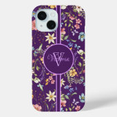 紫エレガントフローラパーソナライズされた Case-Mate iPhoneケース (裏面)