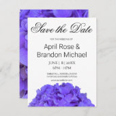 紫エレガントフローララベンダー薄紫アジサイ セーブザデート (正面/裏面)