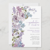 紫エレガントフローラ卒業 招待状 (正面)