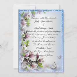 紫エレガントフローラ及び蝶招待状 招待状