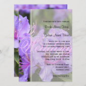 紫エレガントフローラ春/夏結婚の 招待状 (正面/裏面)