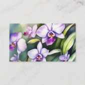 紫エレガントフローラ水色ユニーク 名刺 (正面)