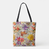 紫エレガントフローラ灰模様モノグラム トートバッグ (裏面)