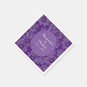 紫エレガントフローラ王室のの結婚デイジー スタンダードカクテルナプキン (角)