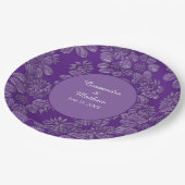 紫エレガントフローラ王室のの結婚デイジー ペーパープレート (アングル)