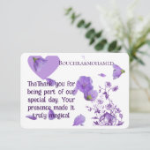 紫エレガントフローラ結婚サンキューカード サンキューカード (スタンド正面)