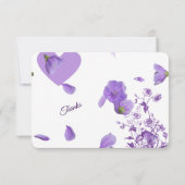 紫エレガントフローラ結婚サンキューカード サンキューカード (裏面)