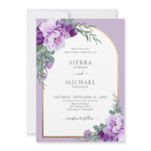 紫エレガントフローラ葉金ゴールド結婚アーチ