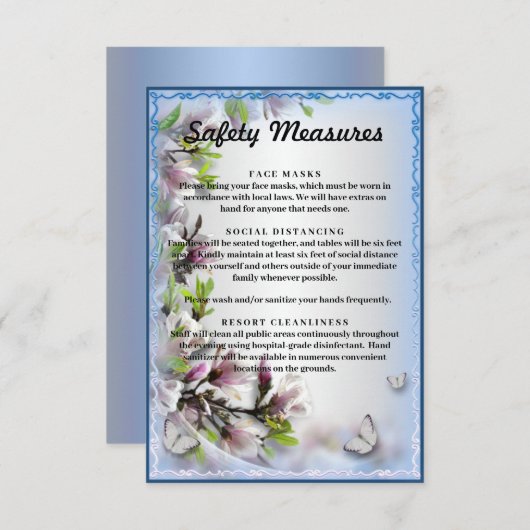 紫エレガントフローラ蝶の安全対策 エンクロージャーカード (正面/裏面)