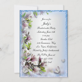 紫エレガントフローラ蝶バチェロレッテ 招待状