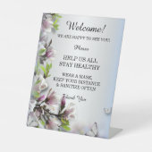 紫エレガントフローラ蝶結婚の安全性 台座サイン (正面)