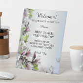 紫エレガントフローラ蝶結婚の安全性 台座サイン (インサイチュ)