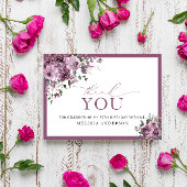 紫エレガントフローラ70番目の誕生日サンキューカード