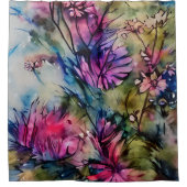 紫エレガントフローラ シャワーカーテン (正面)