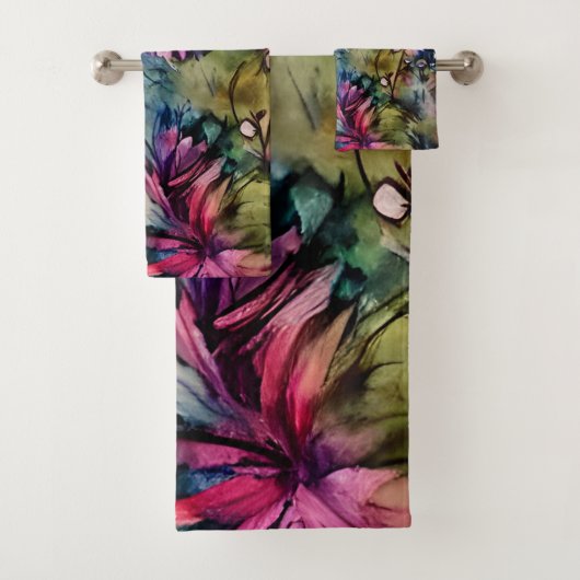 紫エレガントフローラ バスタオルセット (インサイチュ)