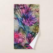 紫エレガントフローラ バスタオルセット (ハンドタオル)