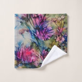 紫エレガントフローラ バスタオルセット (ウォッシュタオル)