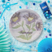 紫エレガントフローラ ペーパープレート (パーティー)