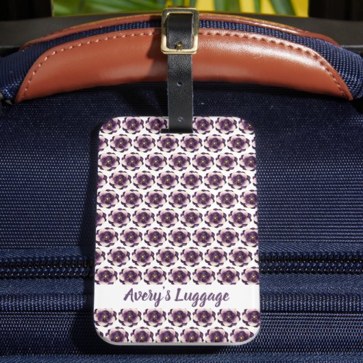 紫エレガントフローラ ラゲッジタグ (正面インサイチュ2)
