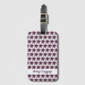 紫エレガントフローラ ラゲッジタグ (正面縦)
