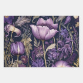 紫エレガントフローラ ラッピングペーパーシート (正面)