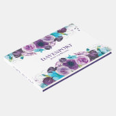 紫エレガントブルーウォーター色のフローラ結婚ズ ゲストブック (コーナー)