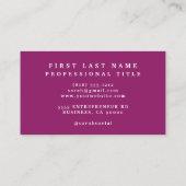 紫エレガントマゼンタ花名刺 名刺 (裏面)