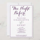 紫エレガントミニマルの前の夜 招待状 (正面)
