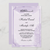 紫エレガントムスリム結婚式招待状 招待状 (正面/裏面)