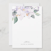 紫エレガントモダンの水の色のラ結婚ンI 招待状 (裏面)