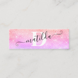 紫エレガントモダングラデーショングリッター化粧家 スキニー名刺