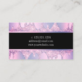 紫エレガントモダングリッター乾燥爪、 ネイル 名刺 (裏面)