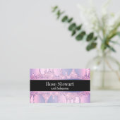 紫エレガントモダングリッター乾燥爪、 ネイル 名刺 (スタンド正面)