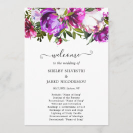 紫エレガントモダンフローラ結婚ズ プログラム